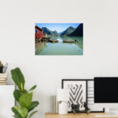 Paysage de fjord en Norvège affiche (Bureau à domicile)