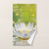 Paysage de fleur de lotus blanc, Zen (Serviette à main)