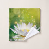Paysage de fleur de lotus blanc, Zen (Gant de toilette)