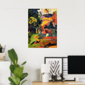 Paysage de Gauguin avec Poster Peacocks (Bureau à domicile)