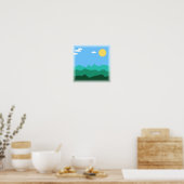 Paysage de jeu de plate-forme 8 bits - Impression (Cuisine)