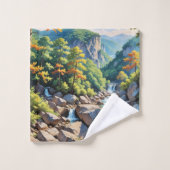 Paysage de la cascade de Serene Mountain (Gant de toilette)