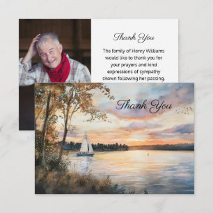Paysage de lac Faire-part de remerciement de funér