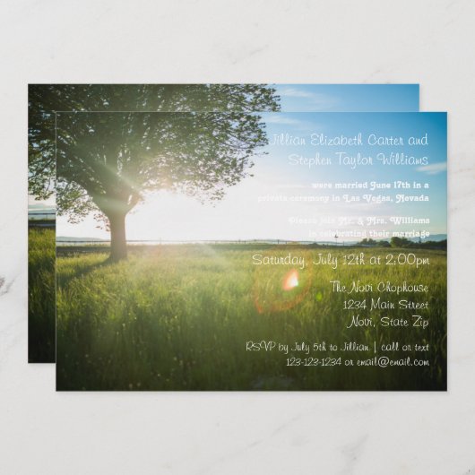 Paysage de l'arbre - Faire-part Mariage (Devant / Derrière)