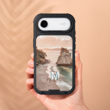 Paysage de monogramme personnalisé sur la plage de
