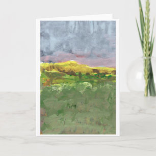 Paysage de montagne avec la carte de note pourpre