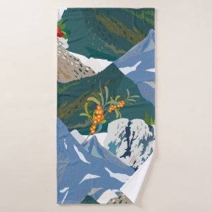 Paysage de montagne et baie sauvage. vintag sans f