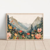 Paysage de montagne Tableau Fleur sauvage 20x16"