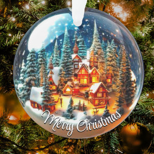 Paysage de Noël dramatique dans un globe transpare