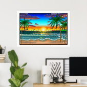 Paysage de plage un poster de la grâces grand (Bureau à domicile)
