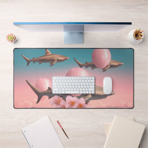 Paysage de rêve surréaliste avec des requins et de