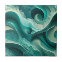 Paysage de rêve turquoise - Carreau de céramique a