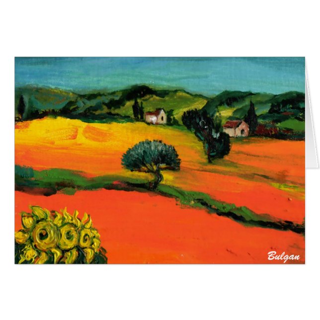PAYSAGE DE TOSCANE AVEC TOURNESOLS (Devant horizontal)