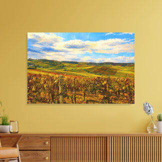 Paysage de vignoble de Piémont sur toile tendue