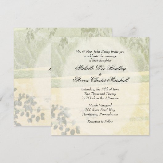 Paysage d'été Invitations de mariage Mariage (Devant / Derrière)