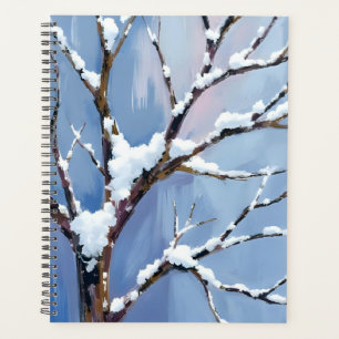 Paysage d'hiver Branches d'arbre enneigées Peintes