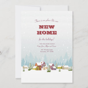 Paysage d'hiver coloré Faire-part de déplacement