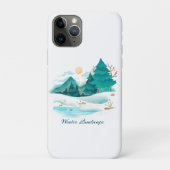 Paysage d'hiver iPhone vert / coque ipad (Dos)