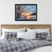 Paysage d'hiver le soir Impression sur toile (Insitu(Chambre))