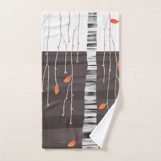 Paysage d'hiver Peinture d'arbre (Serviette à main)