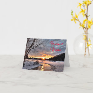 Paysage d'hiver Scène de neige Carte de vacances