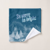 Paysage d'hiver Vacances bleu neige (Gant de toilette)