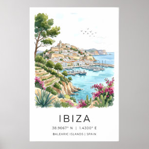 Paysage d'Ibiza Impression Scène de bord de mer à
