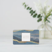 paysage doré carré carte de visite (Debout devant)