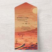 Paysage du désert Mariage tout en une invitation (À l'intérieur)