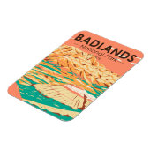 Paysage du parc national Badlands Magnet Vintage (Côté Gauche)