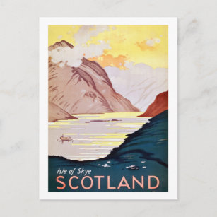 Paysage écossais, carte postale voyage vintage