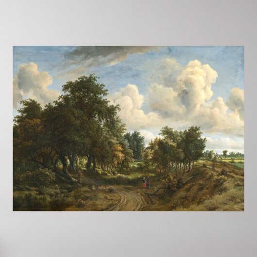 Paysage en bois, Meindert Hobbema Poster d'art (Devant)