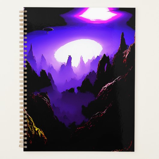 Paysage extraterrestre avec ciel violet (Devant)