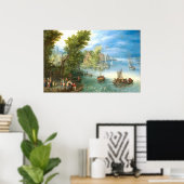 Paysage fluvial - Jan Brueghel Poster d'art (Bureau à domicile)