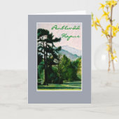 Paysage gallois, carte d'anniversaire : Salutation (Fleur jaune)