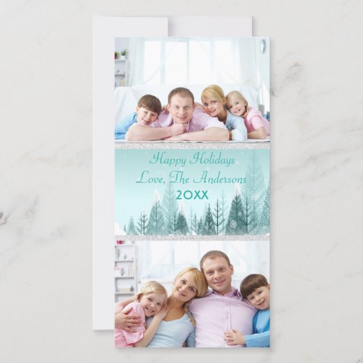 Paysage hiver turquoise Scène 2 Photos - Carte pho (Devant)