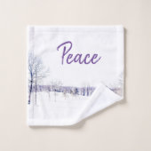 Paysage hivernal neige (Gant de toilette)
