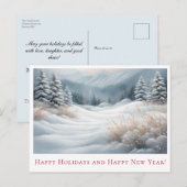 Paysage hivernal neige - Voeux de vacances Carte p (Devant / Derrière)