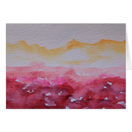 Paysage Horizon Rouge Et Jaune Aquarelle (Devant horizontal)