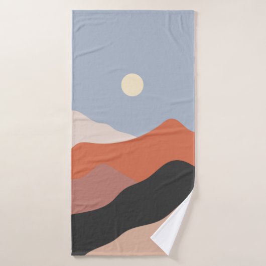 Paysage illustrations du milieu du siècle, plan mi (Serviette de bain)