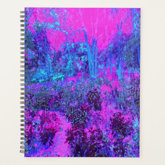 Paysage impressioniste rose chaud et bleu (Devant)
