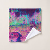 Paysage impressioniste violet et rose chaud (Gant de toilette)