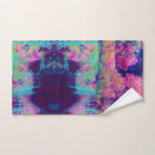 Paysage impressioniste violet et rose chaud (Serviette à main)