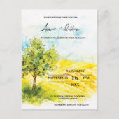 Paysage jaune vif Farmland Wedding Invitation (Devant)