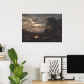 Paysage Lune - van der Neer Poster d'Art (Bureau à domicile)