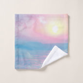 Paysage magique au coucher du soleil rose (Gant de toilette)