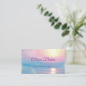 Paysage magique en carte de visite couché de solei (Debout devant)