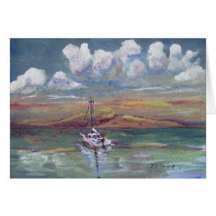 Paysage marin acrylique de peinture de camping-car