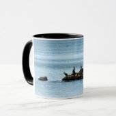 Paysage marin avec des oiseaux Photo Mug (Devant gauche)