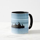 Paysage marin avec des oiseaux Photo Mug (Devant droit)